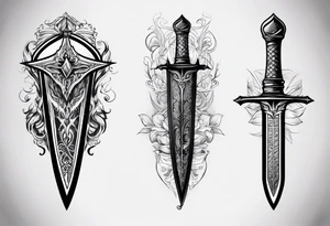 dagger inside shadow cloak tattoo idea