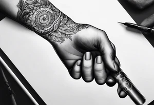 hand holding a blunt tattoo idea