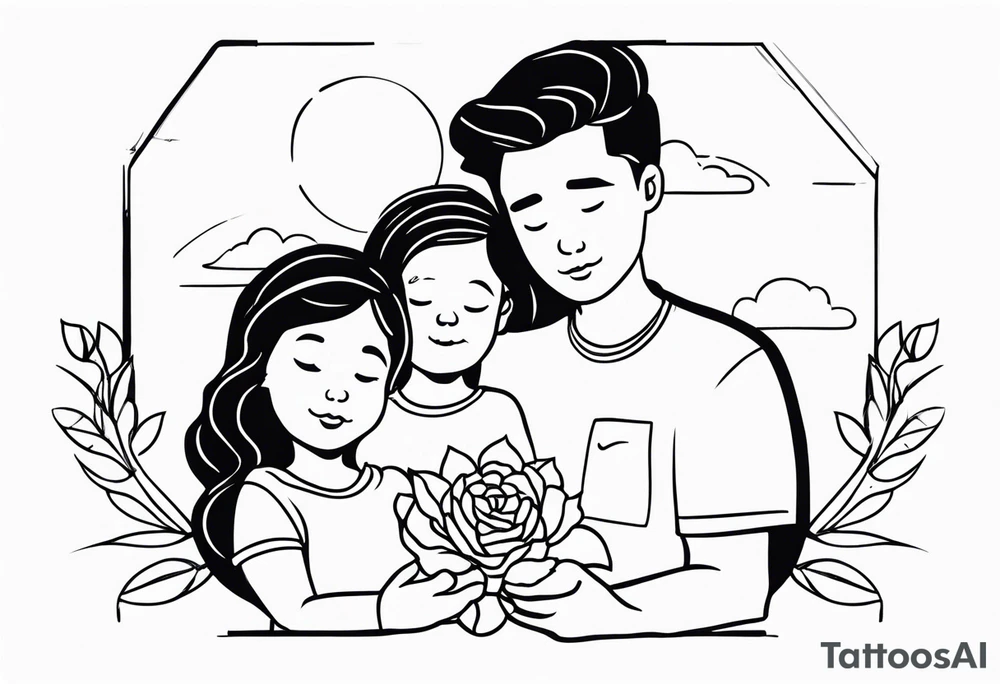 Mom dad family hold habd tattoo idea