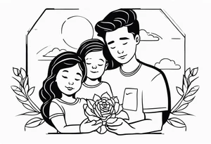 Mom dad family hold habd tattoo idea