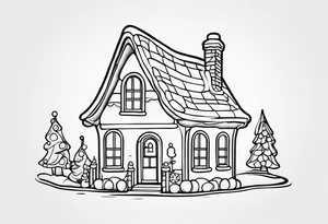 Charming Gingerbread House tattoo idea