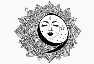 Sun kissing the moon tattoo idea