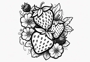 Illustrative  Strawberry tattoo idea