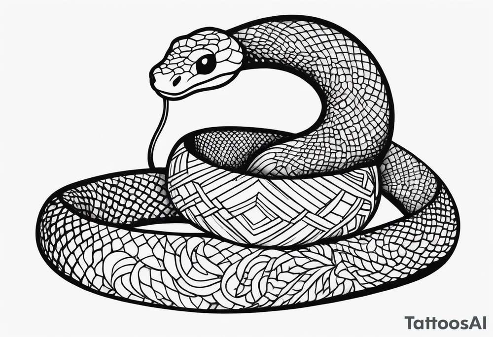 cute snake tattoo idea