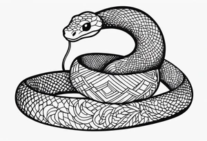 cute snake tattoo idea