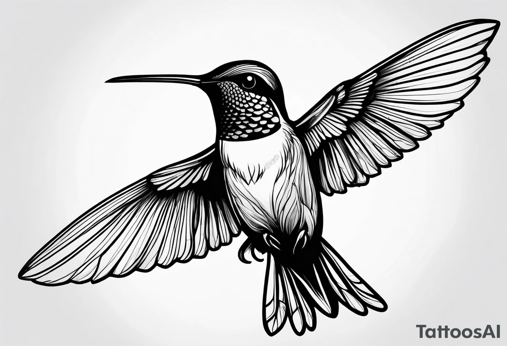 Humming bird silhouette tattoo idea