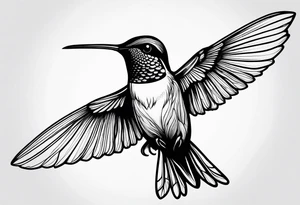 Humming bird silhouette tattoo idea