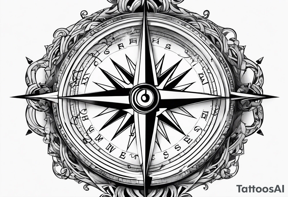 compass with broken chain for inner forearm tattoo idea