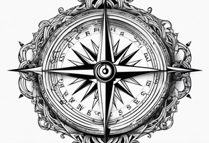 compass with broken chain for inner forearm tattoo idea