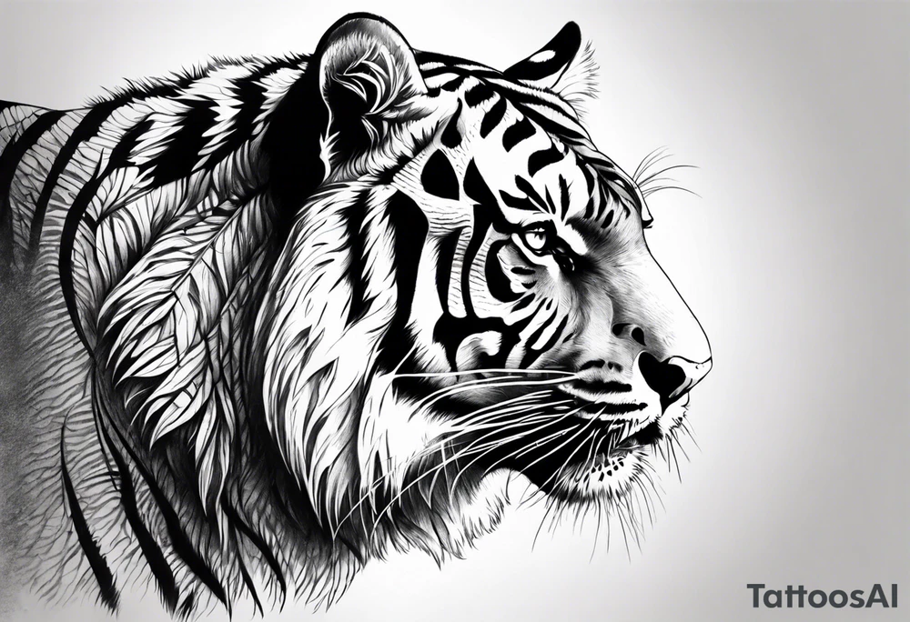 Tiger walking tattoo idea