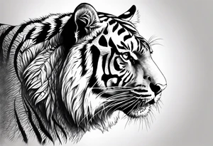 Tiger walking tattoo idea