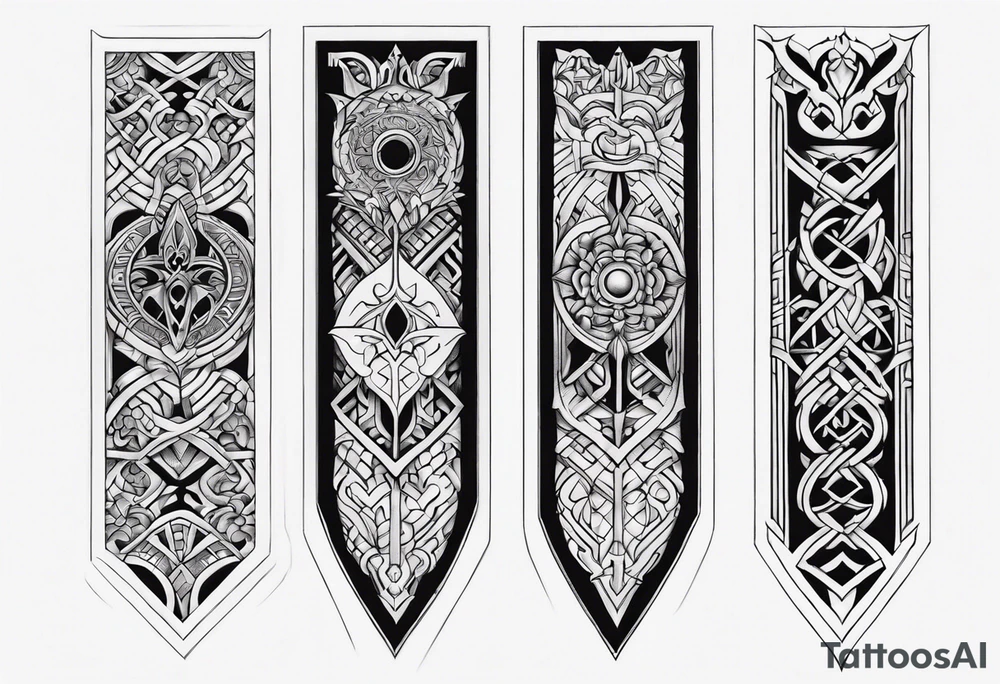 Cletic shin armor tattoo idea