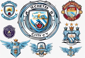 modified Manchester City football club logo or crest with creative background tattoo idea