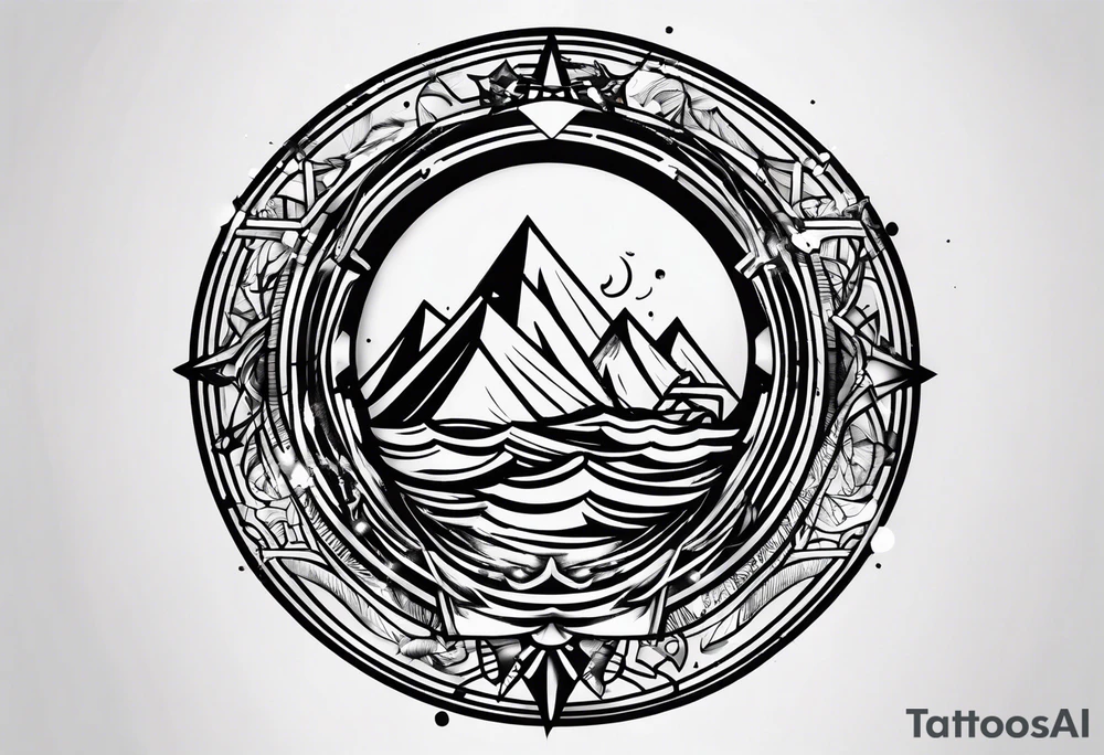messy lines trash circcle logo tattoo idea