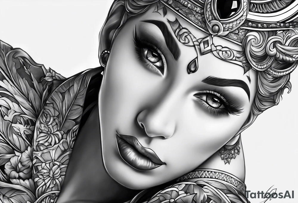 Statue kopf gerissen tattoo idea