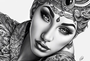 Statue kopf gerissen tattoo idea