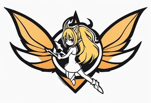 A fairy with a tail that is the fairy in the Fairy Tail anime guild logo tattoo idea