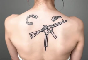 Snake around ak47 tattoo idea