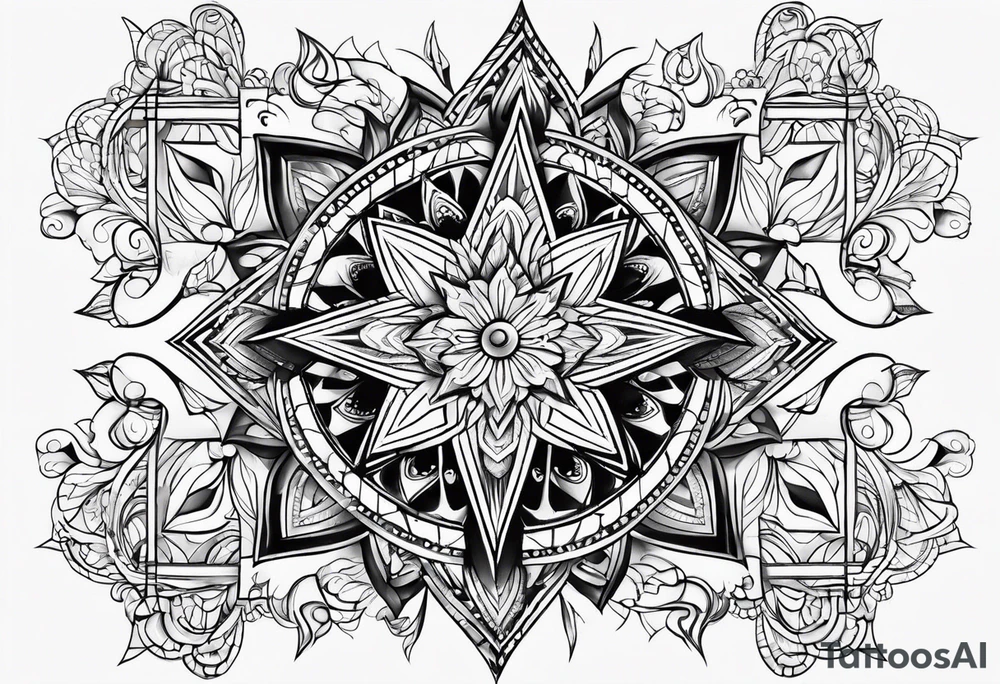 spiritual star female tattoo idea