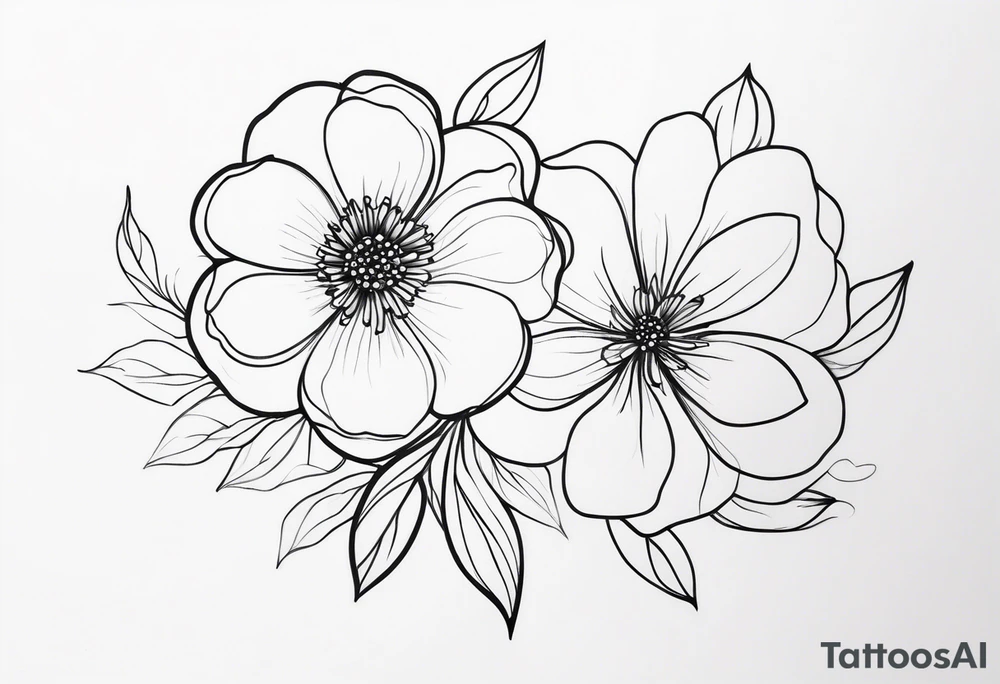 Dainty minimalist flowy flower tattoo idea