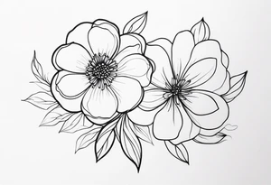 Dainty minimalist flowy flower tattoo idea