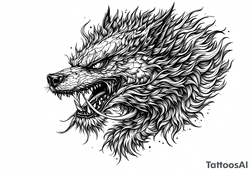 female Foo dog tattoo idea