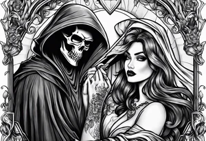 Grim reaper falls in love with human girl tattoo idea