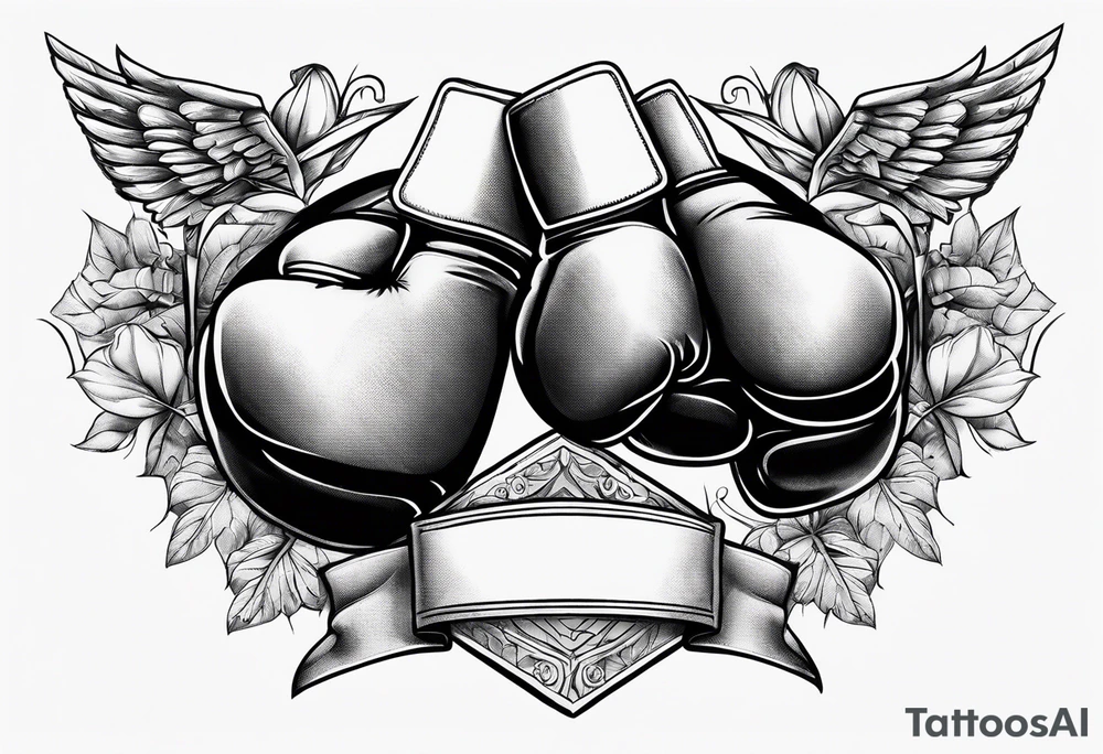 Boxing gloves cancer ribbon chest tattoo tattoo idea