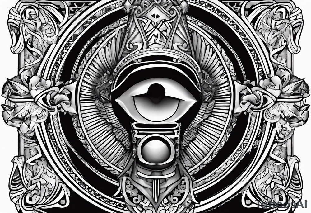An Egyptian cross that looks like twisted metal tattoo idea