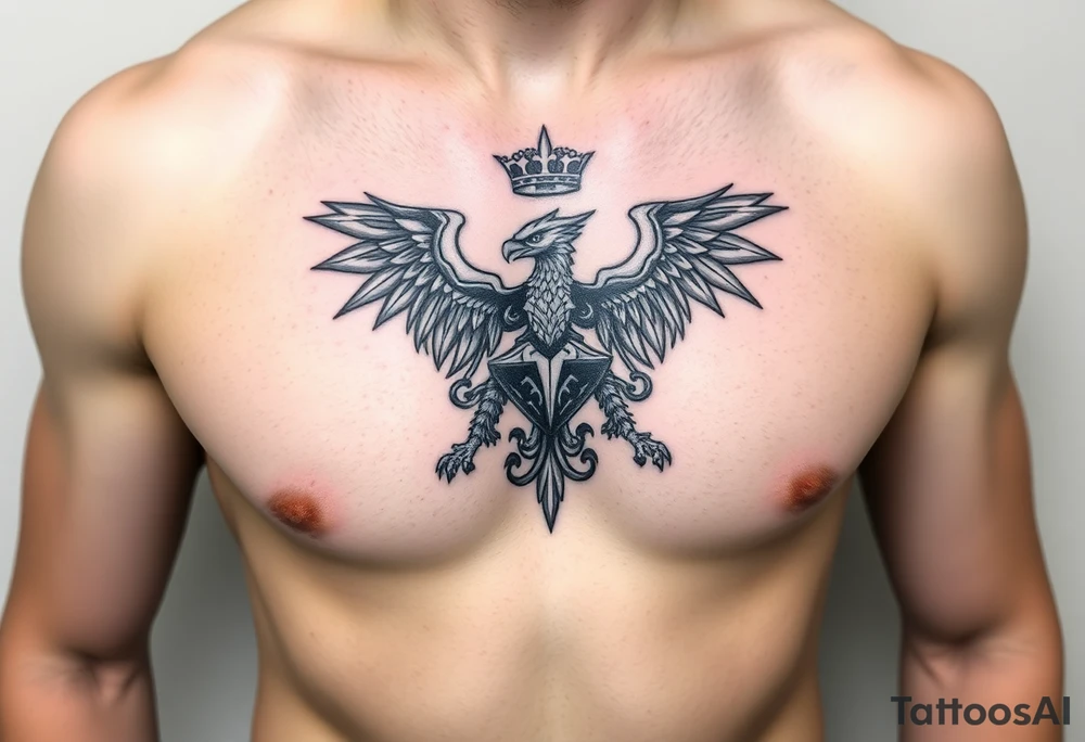 magnificent irish family crest with Demonic Featurs incorporated tattoo idea