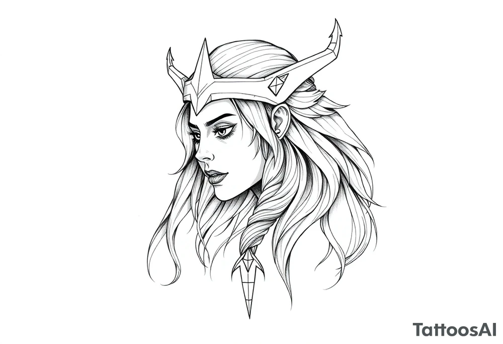female viking worrier tattoo idea