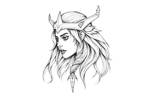 female viking worrier tattoo idea