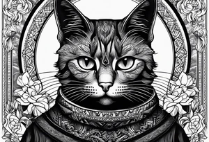 black cat in a sweater tattoo idea