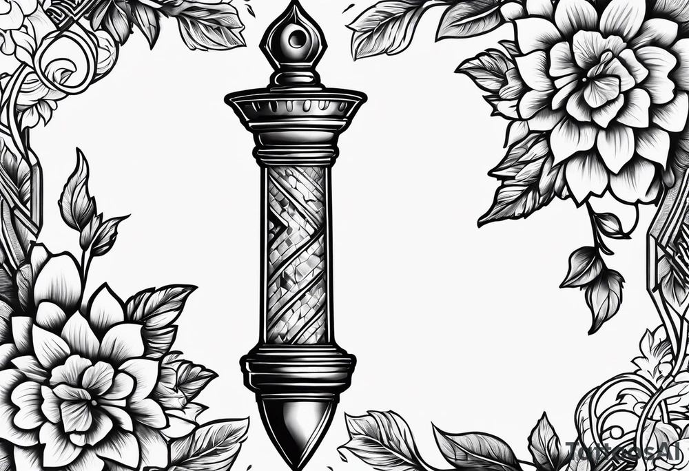dagger with hour glass tattoo idea