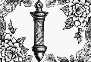 dagger with hour glass tattoo idea