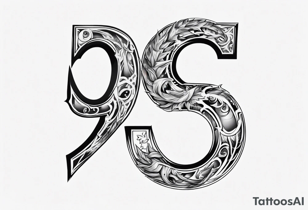 number 9 upside down and right side up connected. 9:16 aspect ratio. tattoo idea