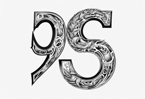 number 9 upside down and right side up connected. 9:16 aspect ratio. tattoo idea