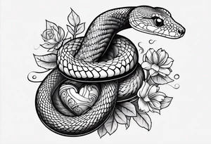 A cute snake with hearts. tattoo idea