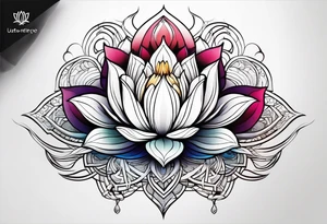 lotus flower  masculine design tattoo idea
