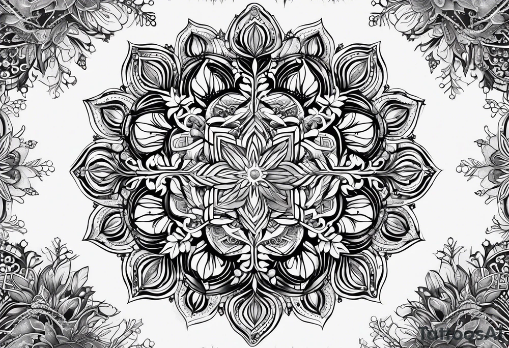 Snowflake mandala tattoo idea