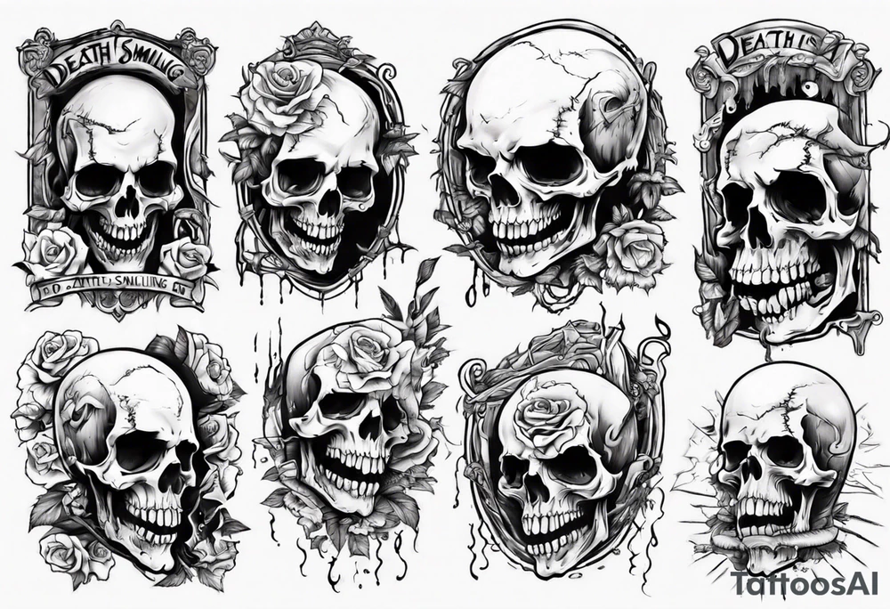 Death is smiling at me, and I'm smiling back at death tattoo idea