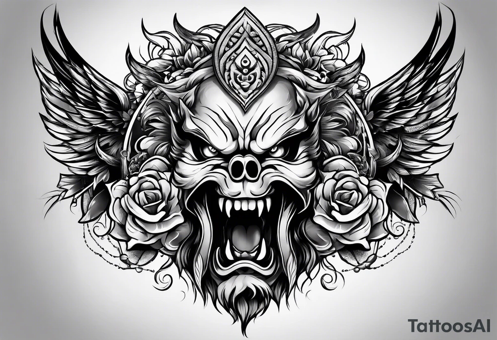 Anger and rage tattoo idea