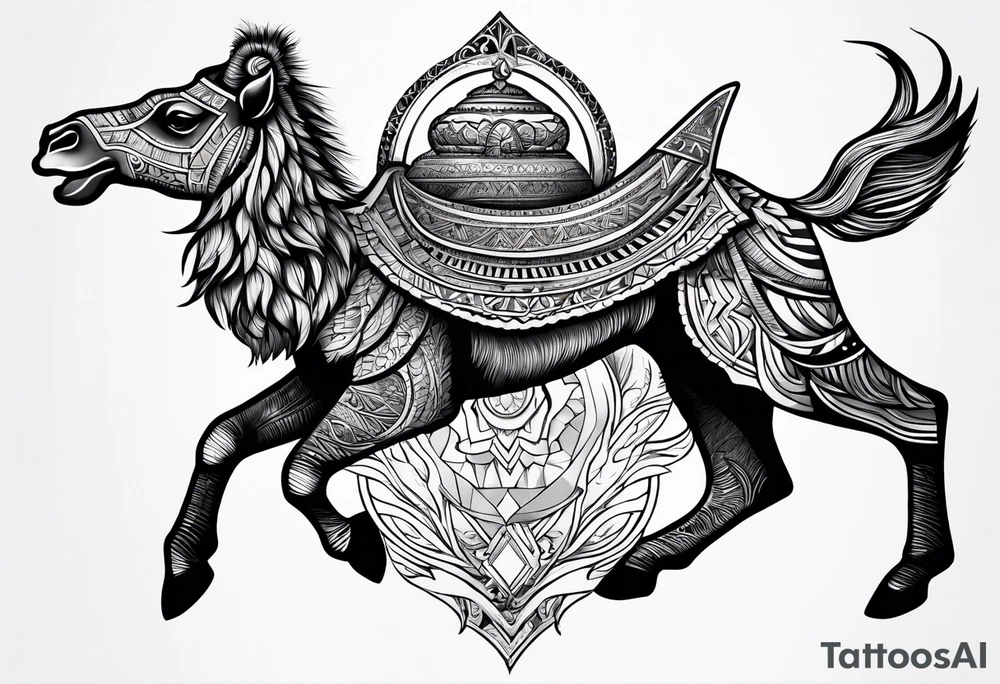 Flying camel tattoo idea