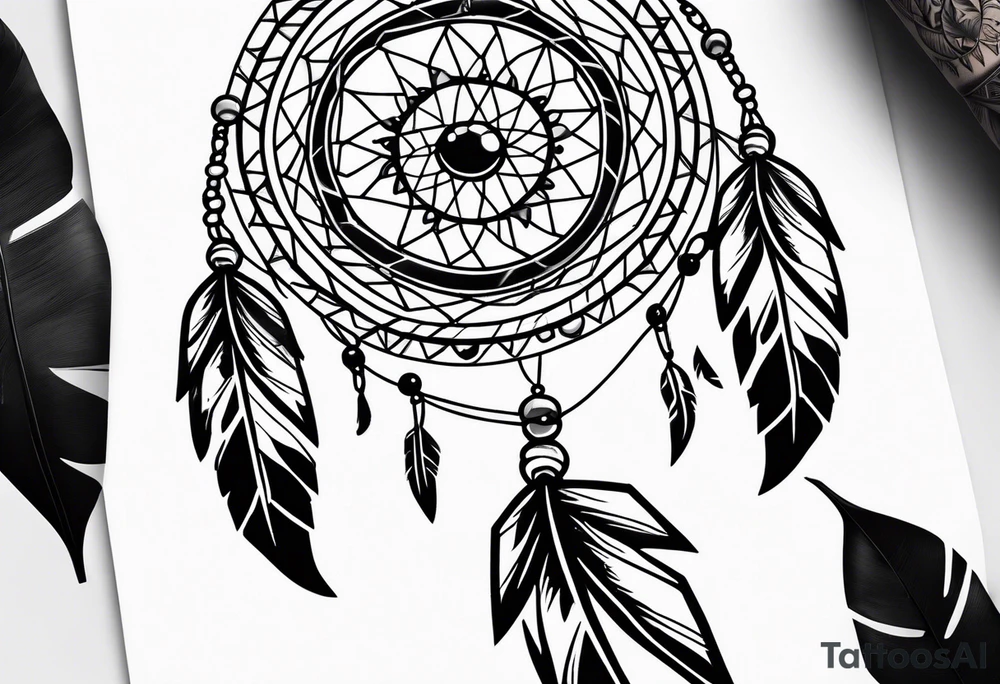 A native american dream catcher tattoo idea