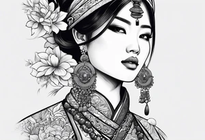 Asian woman tattoo idea