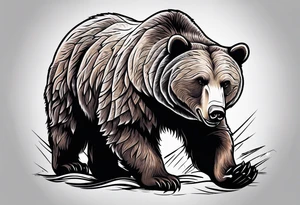 Climbing grizzly bear tattoo tattoo idea