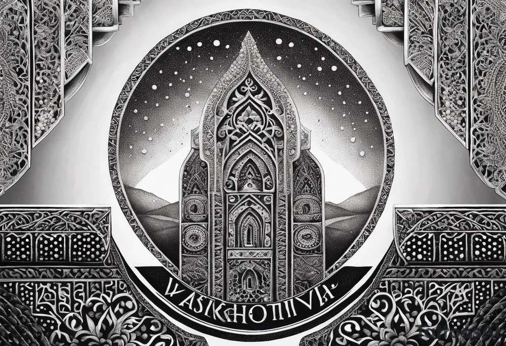 strength, small, Khachkar ,  elegant, lengthy, vishap tattoo idea