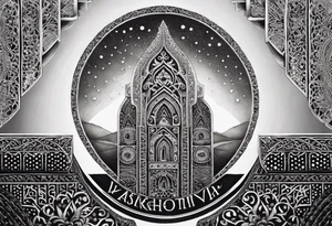 strength, small, Khachkar ,  elegant, lengthy, vishap tattoo idea