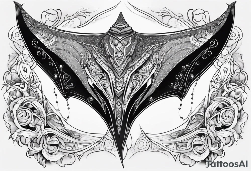 manta ray symmetrical tattoo idea