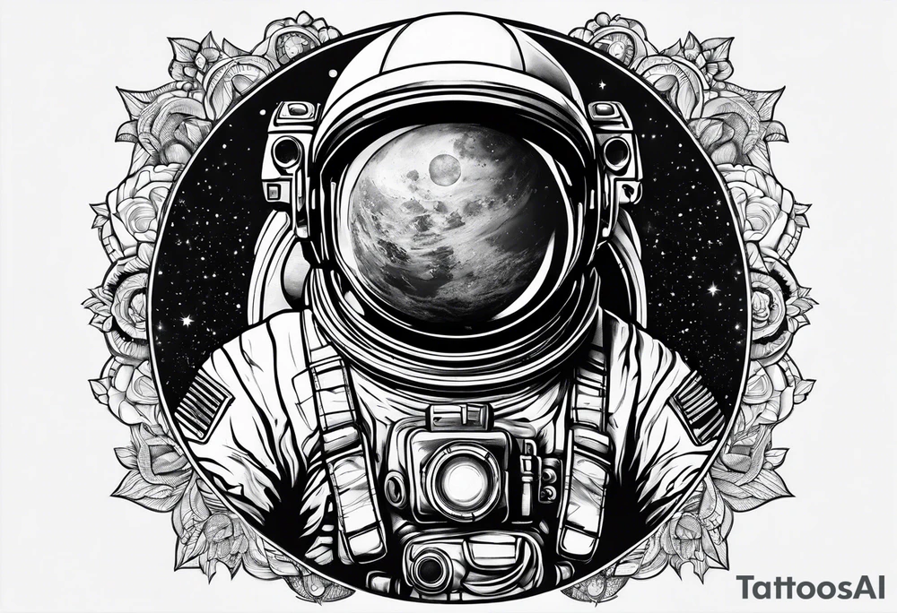 A meditating astronaut tattoo idea